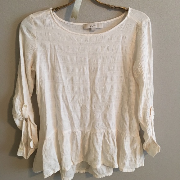 LOFT peplum swing top with stripe details - Picture 3 of 3